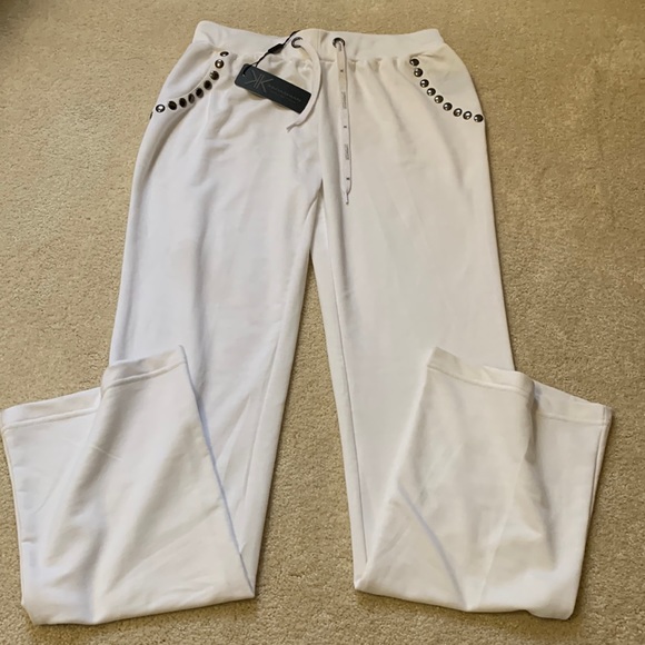 Kardashian kollection polyester/Elastane white beach pants - Picture 1 of 12
